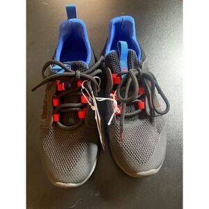 NWT All in Motion boy's black blue slip on lace up athletic sneakers size 13